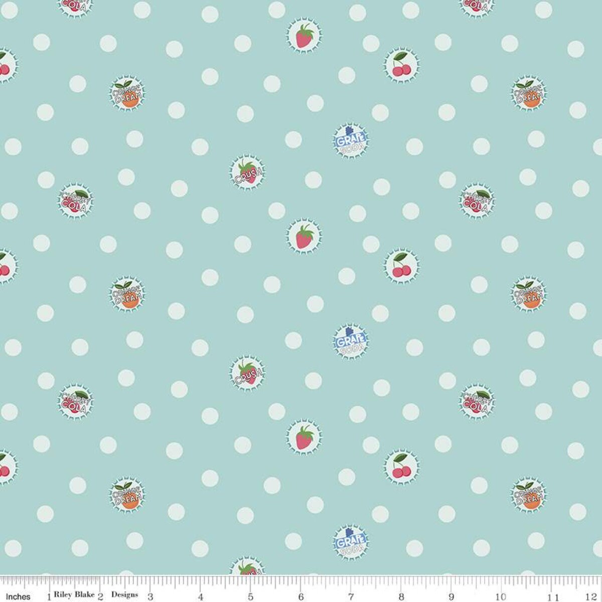 Floral Fabric Squares, Strawberries, Cherries, Gingham, Pink, Blue, Green, 5 inch, 42 Squares Total, Riley Blake