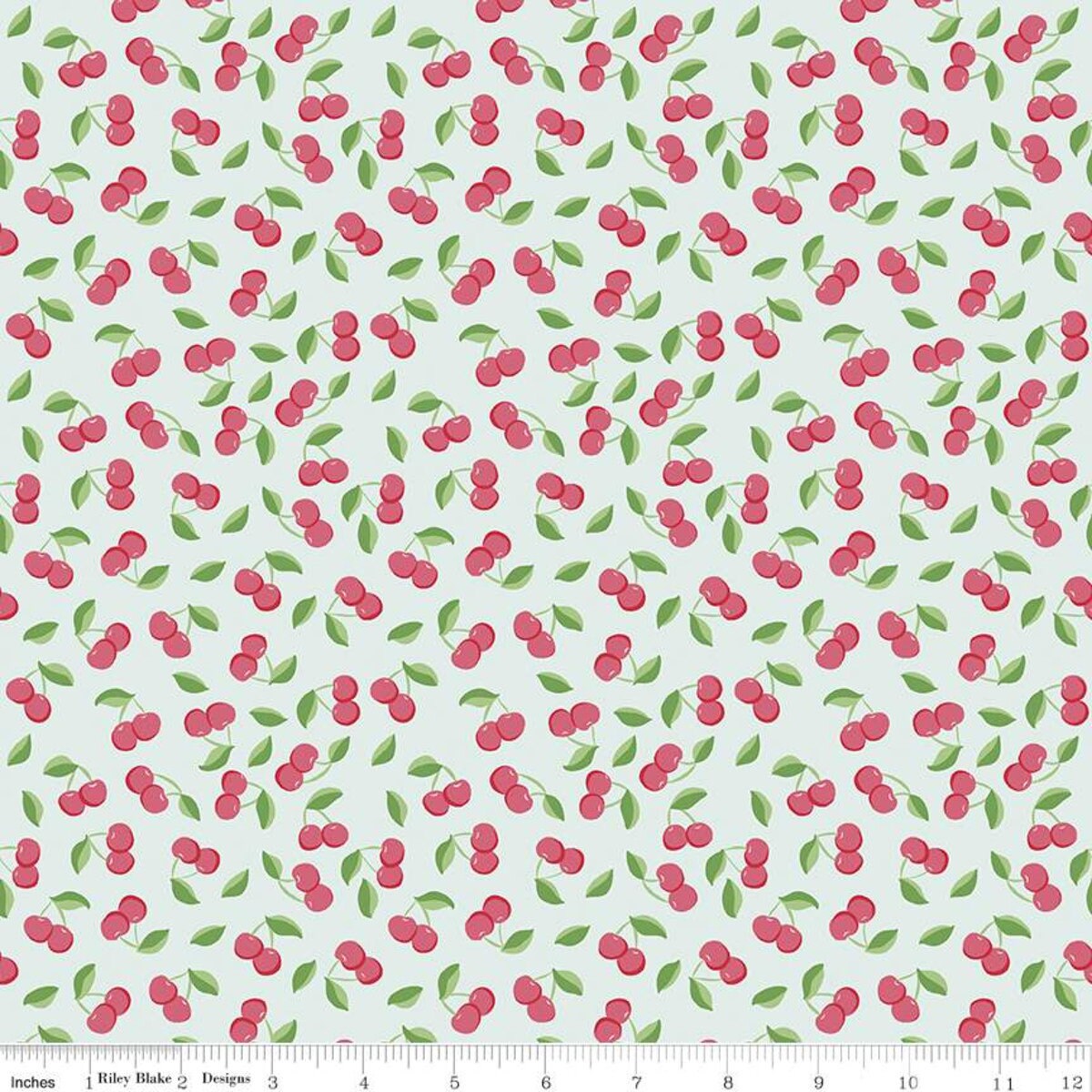 Floral Fabric Squares, Strawberries, Cherries, Gingham, Pink, Blue, Green, 5 inch, 42 Squares Total, Riley Blake