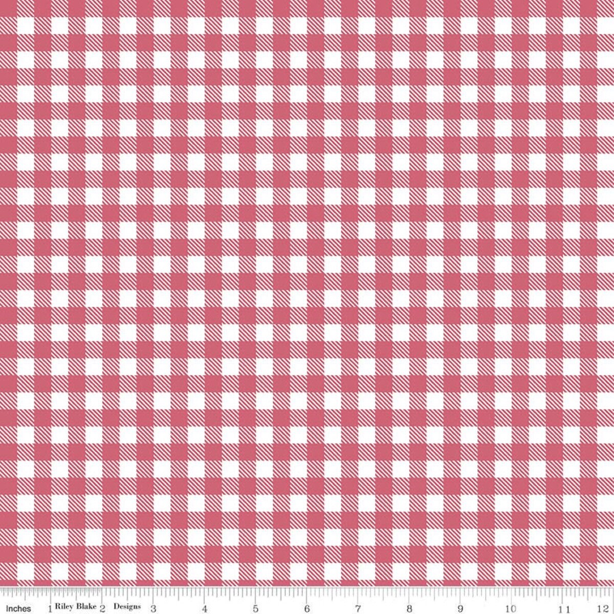 Floral Fabric Squares, Strawberries, Cherries, Gingham, Pink, Blue, Green, 5 inch, 42 Squares Total, Riley Blake