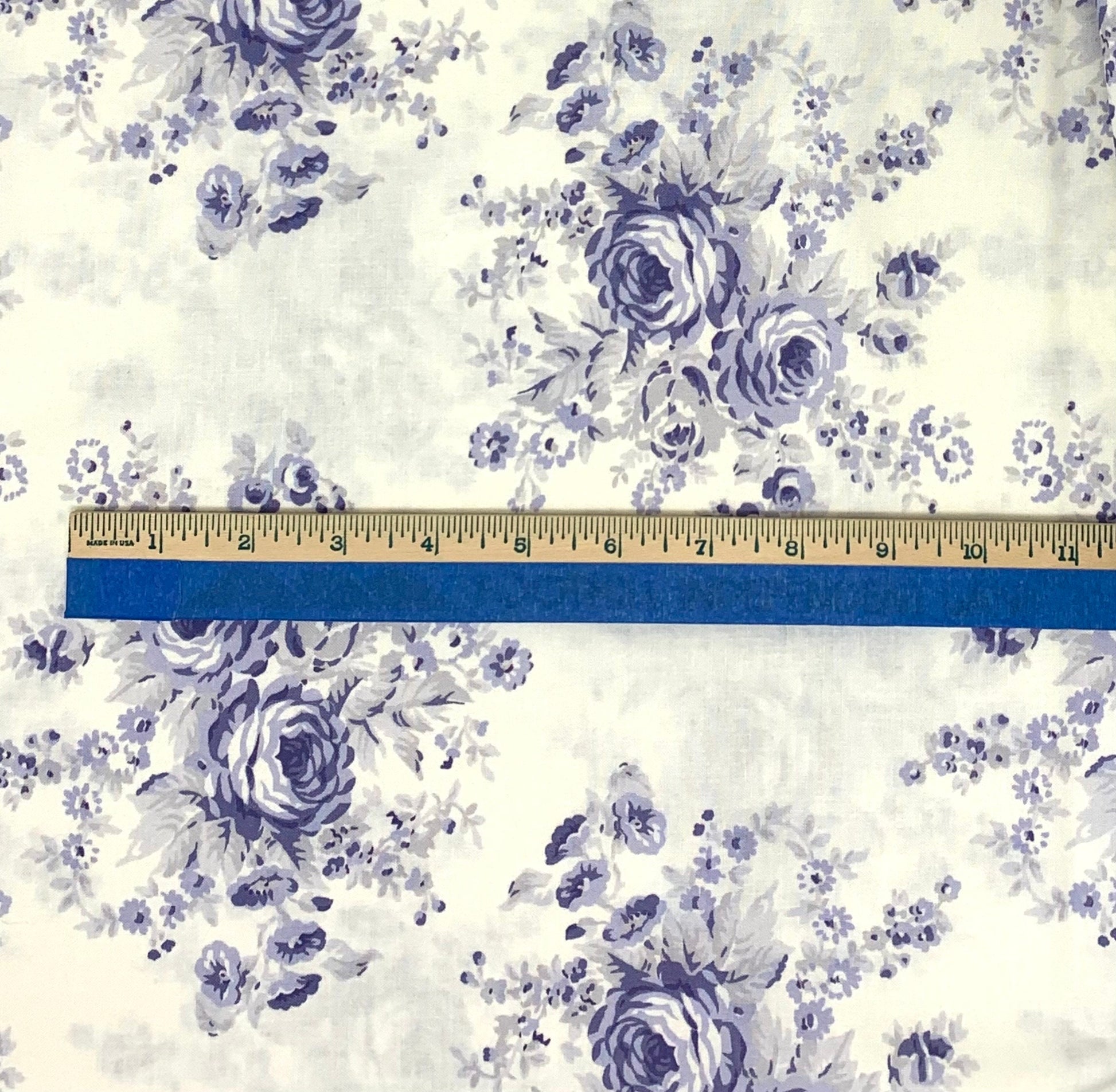 Blue White Floral yardage, Amelie, Tanya Whelan