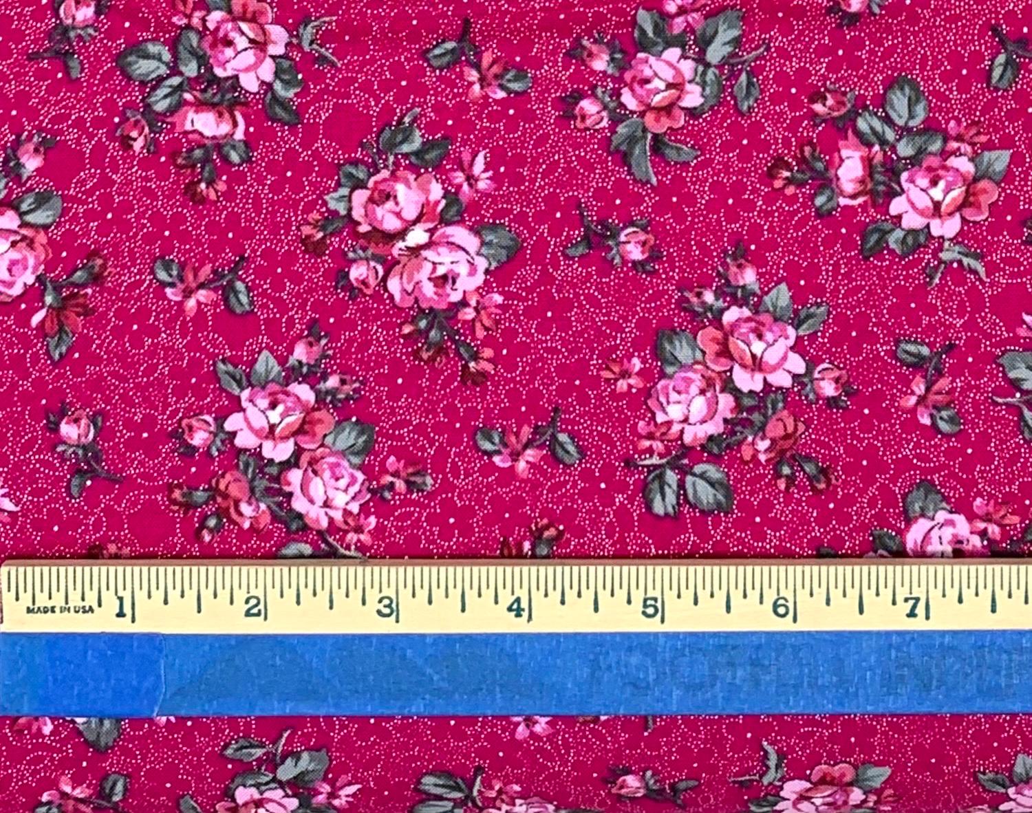 Pink Floral Yardage, Mom's Favorite Rose, Promise Me, Pearl Essence, Benartex