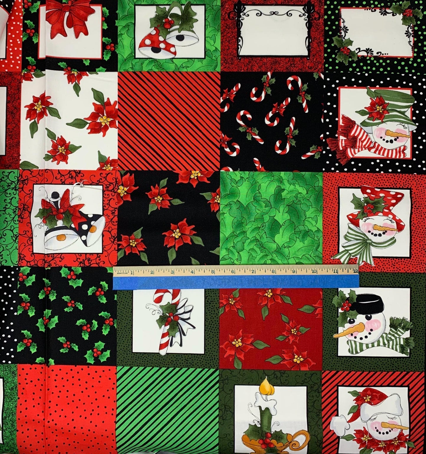 Christmas Fabric Panel, Snow Lady Medley Fabric Panel, Loralei Designs