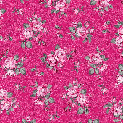 Pink Floral Yardage, Mom's Favorite Rose, Promise Me, Pearl Essence, Benartex