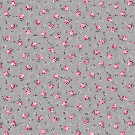 Grey Pink Yardage, Gray Teacups, Promise Me, Pearl Essence, Benartex