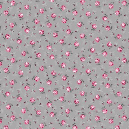 Grey Pink Yardage, Gray Teacups, Promise Me, Pearl Essence, Benartex