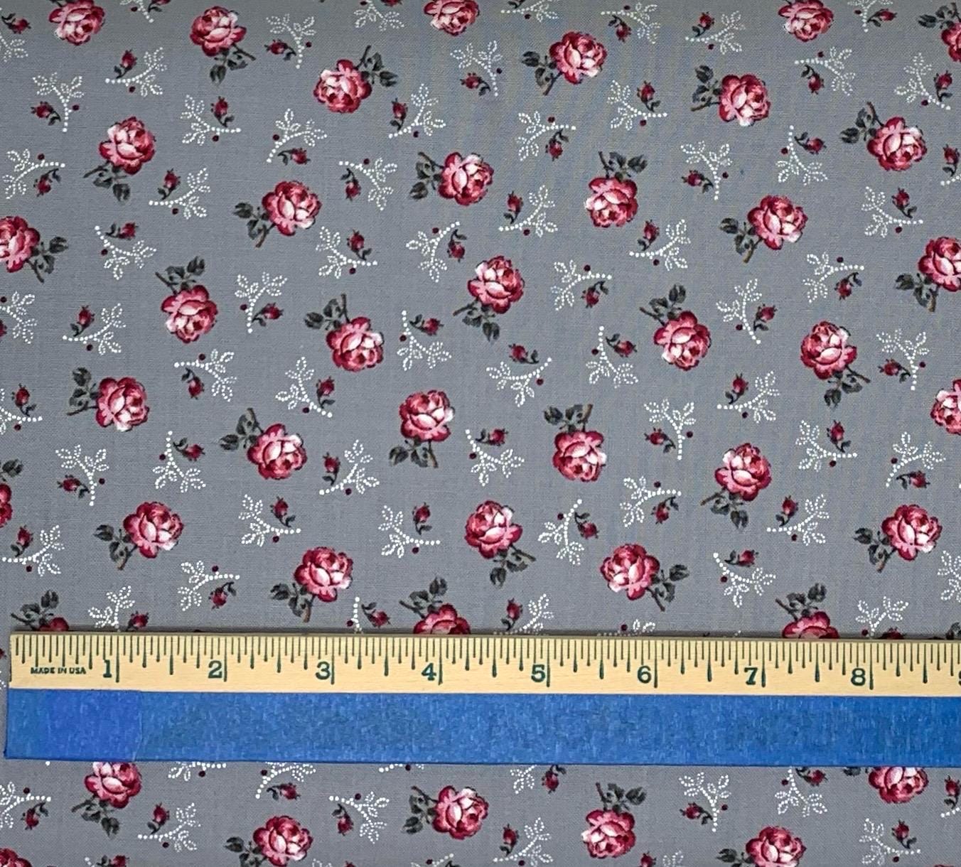 Grey Pink Yardage, Gray Teacups, Promise Me, Pearl Essence, Benartex