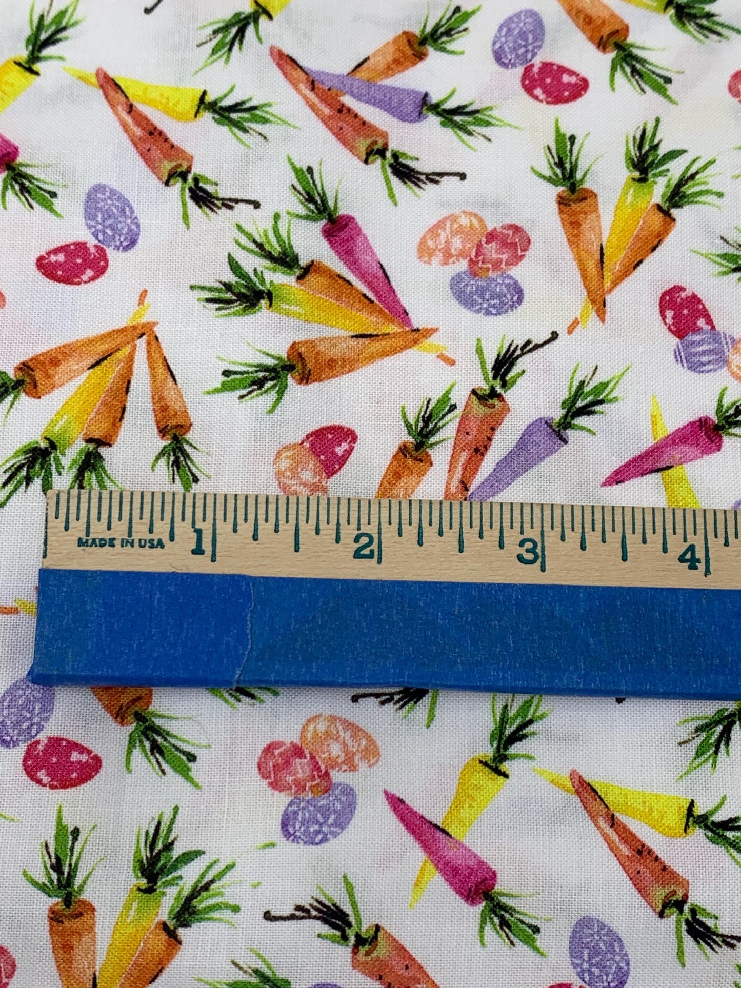 Easter Eggs Carrots Yardage, Carrot Toss, Hoppy Easter, Green, Cotton Fabric Yardage