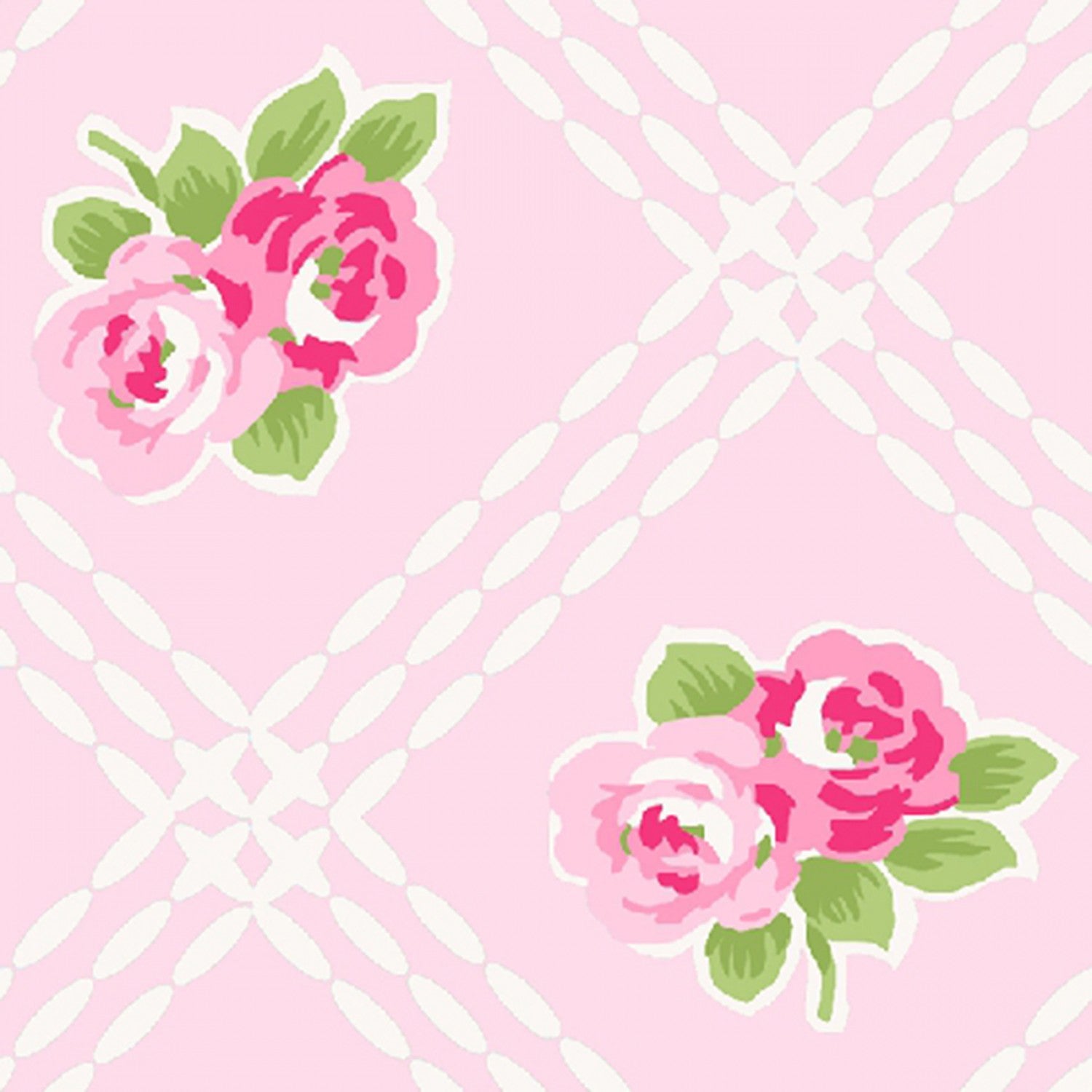 Floral Trellis Pink - Maisie'S Garden by Freckle and Lollie