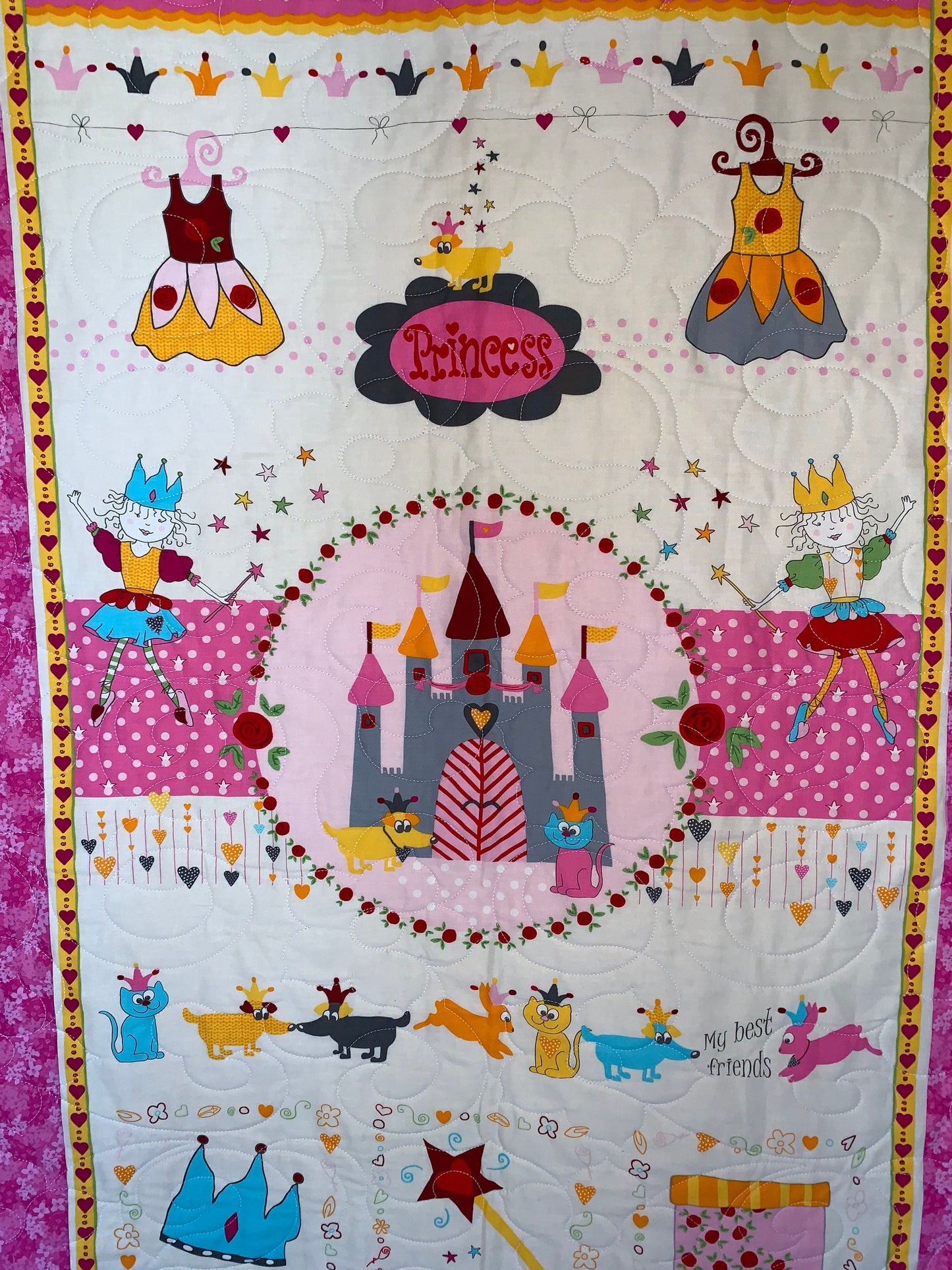 Baby Girl Princess and Castle Quilt