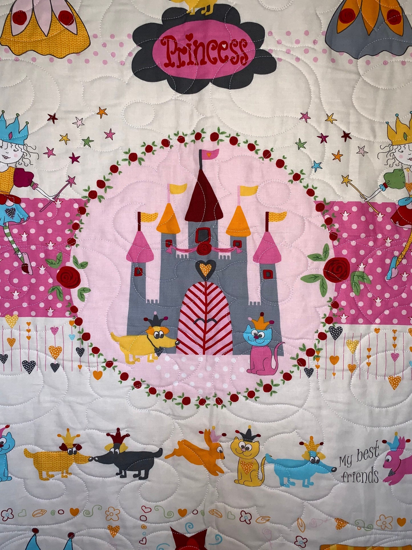 Baby Girl Princess and Castle Quilt