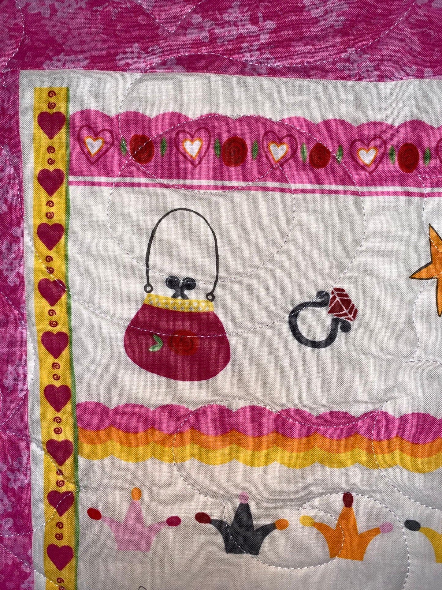 Baby Girl Princess and Castle Quilt