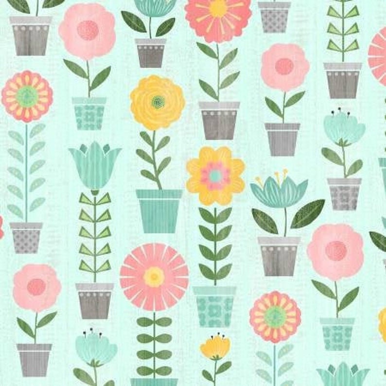 Potted Plants - Aqua Yardage