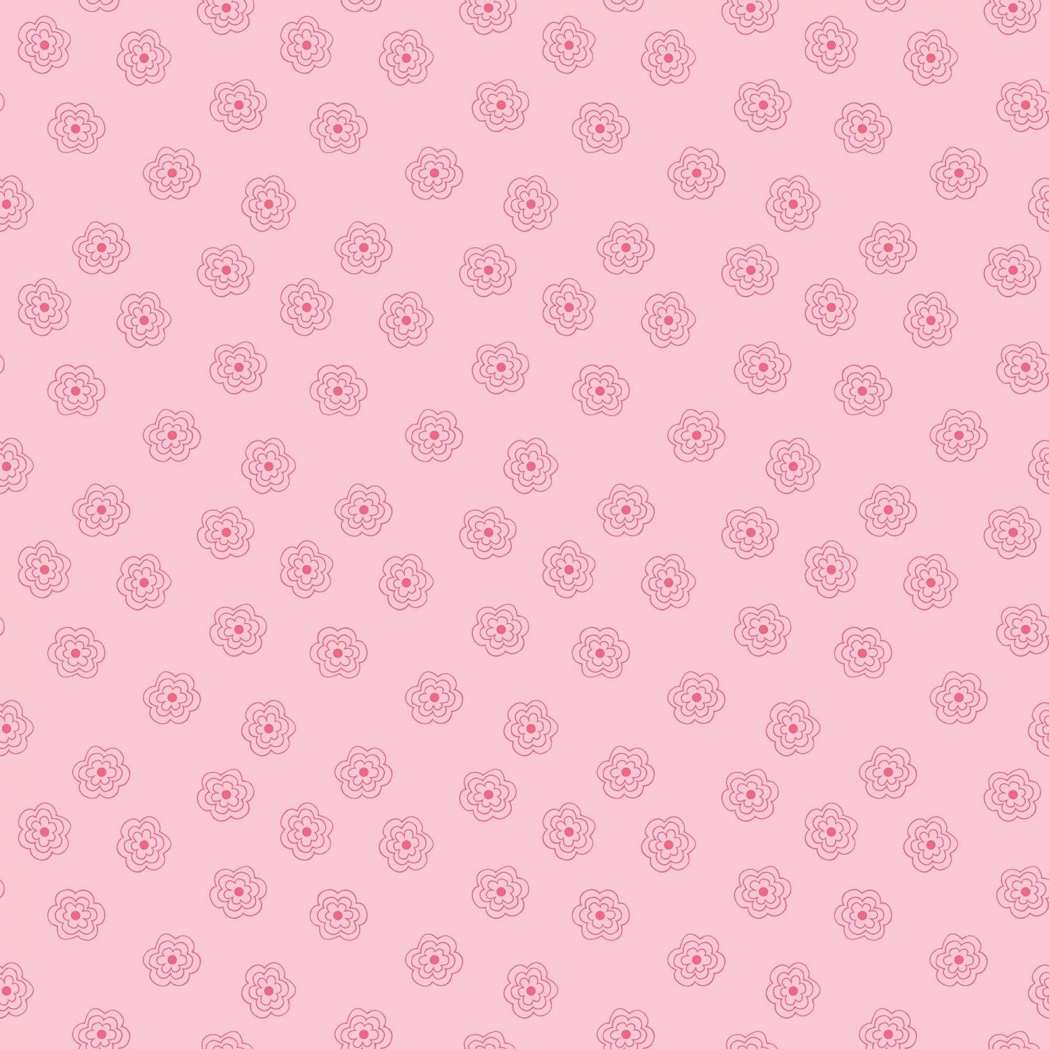 Pink Blossoms - Flowers, Bee Basics, Riley Blake, Bee in My Bonnet by Lori Holt, Cotton Fabric Yardage