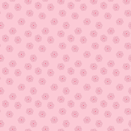 Pink Blossoms - Flowers, Bee Basics, Riley Blake, Bee in My Bonnet by Lori Holt, Cotton Fabric Yardage