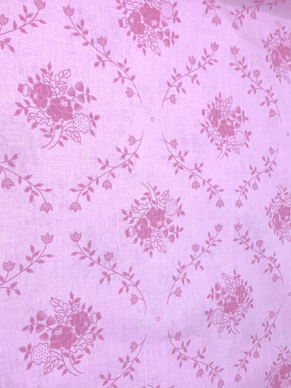 Sweet Floral Bouquet in Light Pink, Pink Fabric Backing, 108 inches wide, Cotton Fabric Wide Yardage