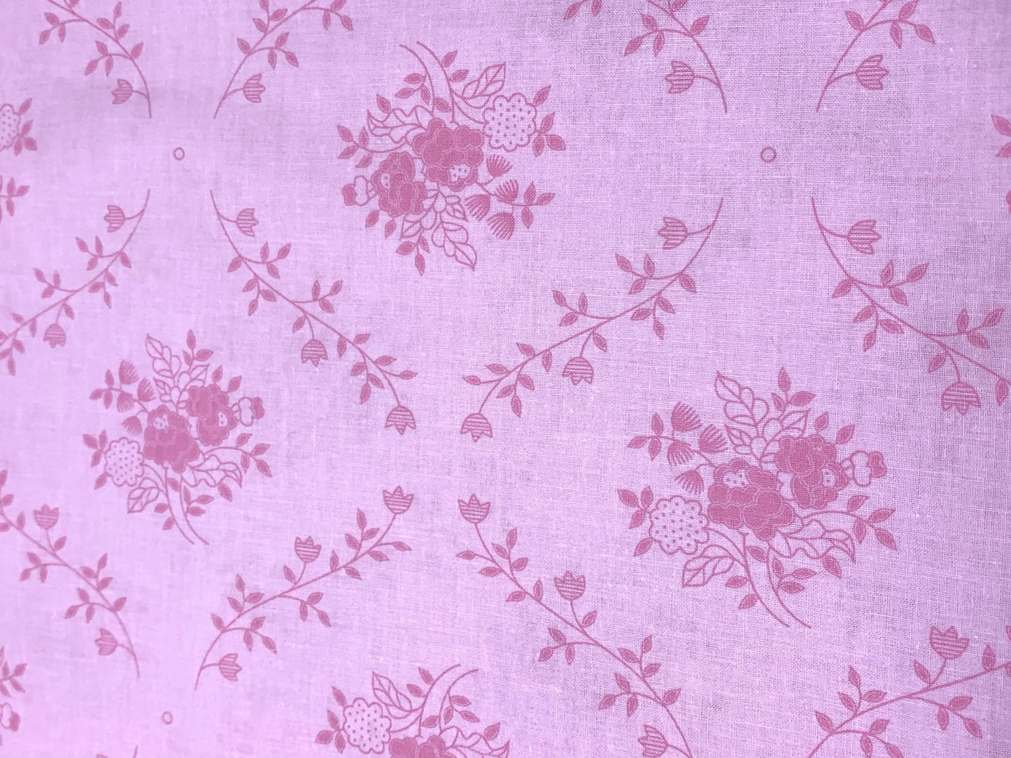 Sweet Floral Bouquet in Light Pink, Pink Fabric Backing, 108 inches wide, Cotton Fabric Wide Yardage