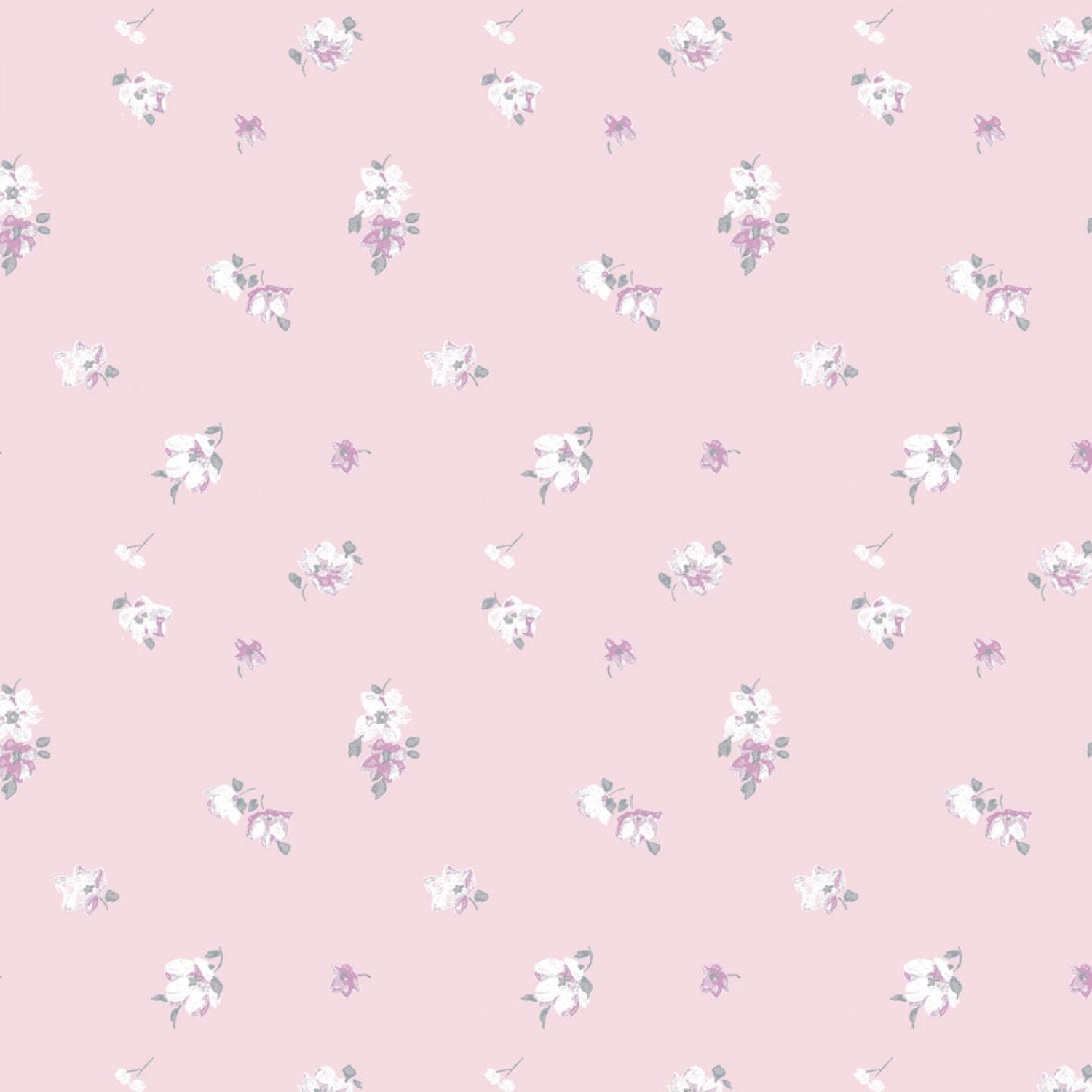 Pink Abbeville -The Grace Collection, Pink Floral Yardage, Laura Ashley, Camelot, White, Gray, Yardage