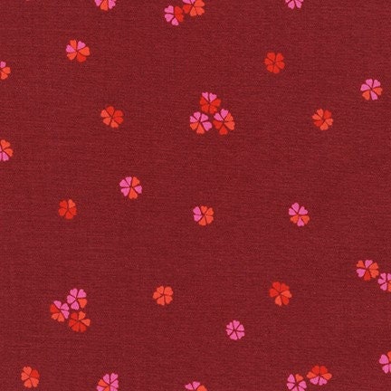 Cheery Blossom - Floral Cherrie Fabric, Fabric Strips, Pink, Teal, 2.5 inch strips, 40 Strips Total, Robert Kaufman, RU-1011-40