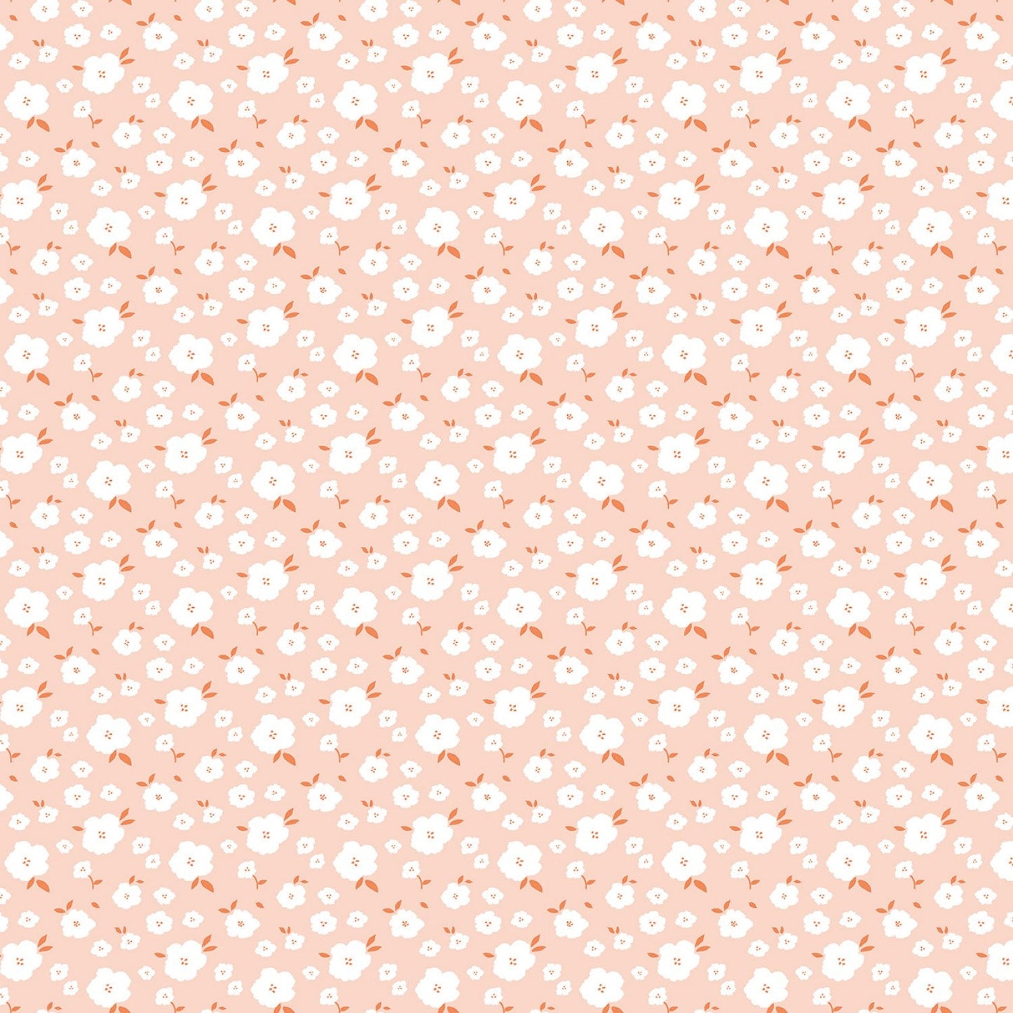 Hidden Cottage Blooms - Floral Fabric Yardage, Blush, Peach, White, Riley Blake, Cotton Yardage