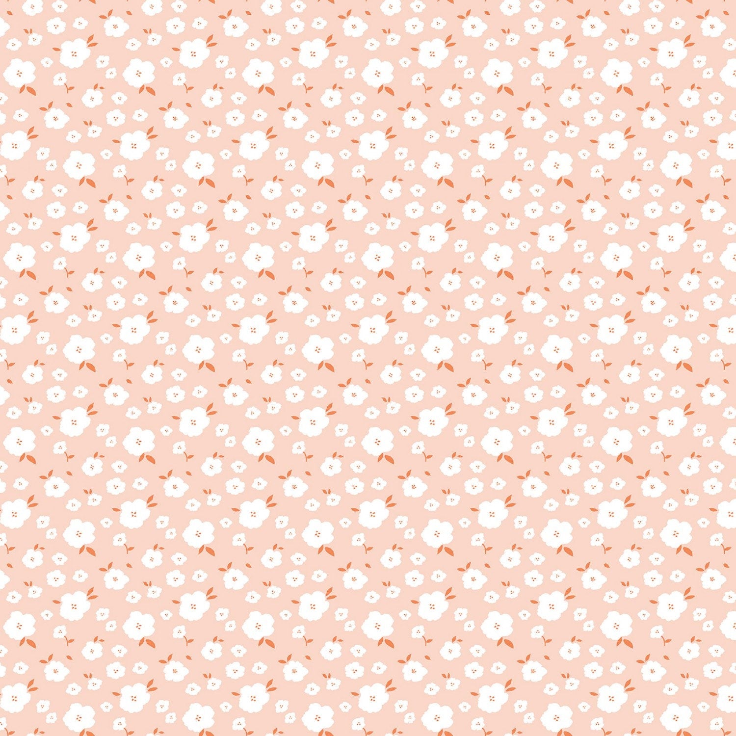 Hidden Cottage Blooms - Floral Fabric Yardage, Blush, Peach, White, Riley Blake, Cotton Yardage