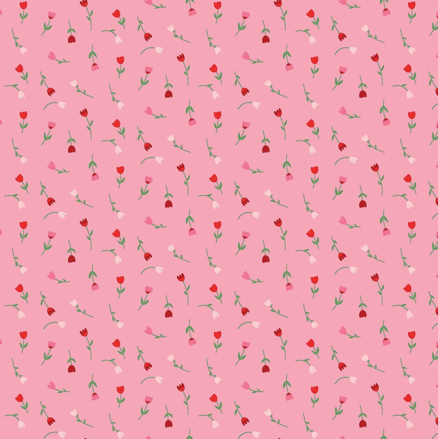 Falling in Love Tulips, - Pink Floral Yardage, Tulips, Pink, Riley Blake,  Cotton Fabric Yardage