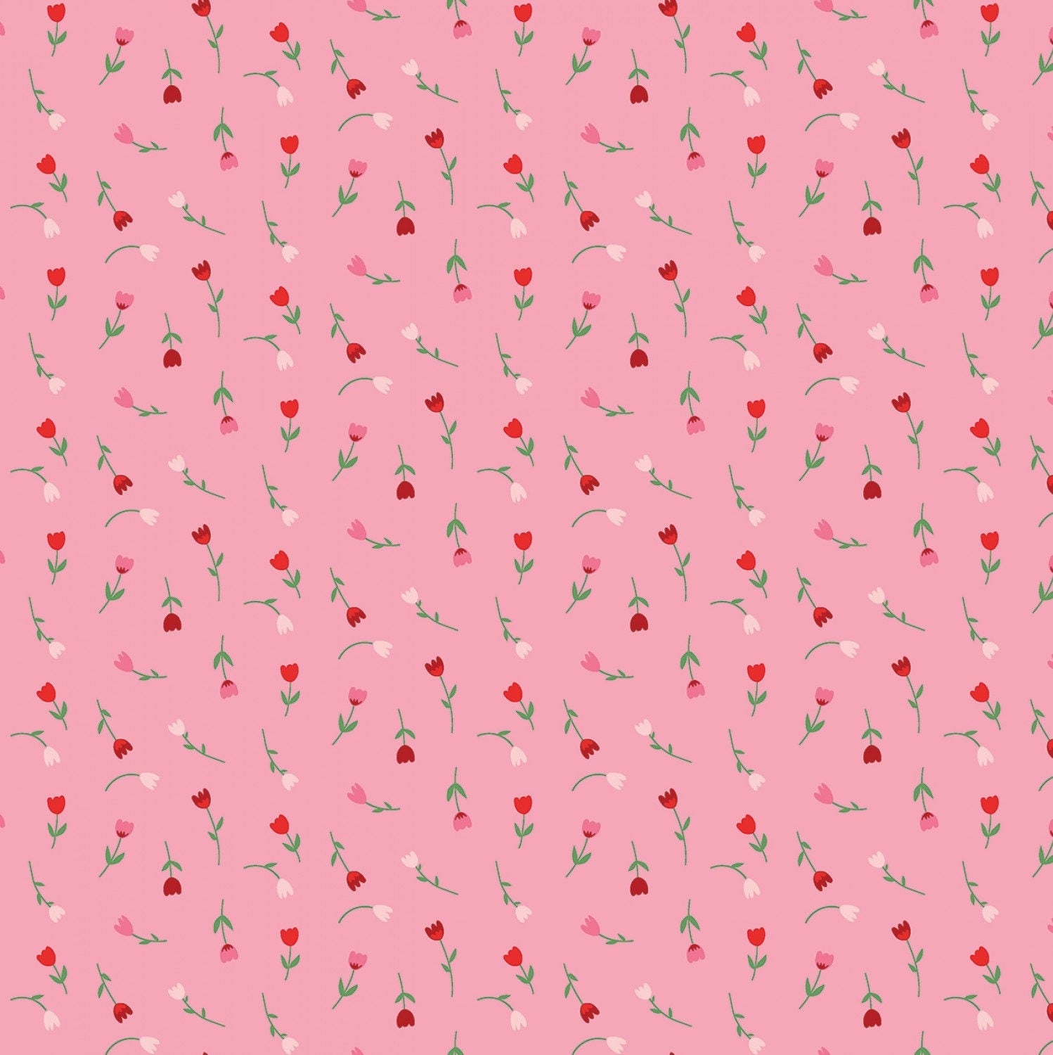 Falling in Love Tulips, - Pink Floral Yardage, Tulips, Pink, Riley Blake,  Cotton Fabric Yardage