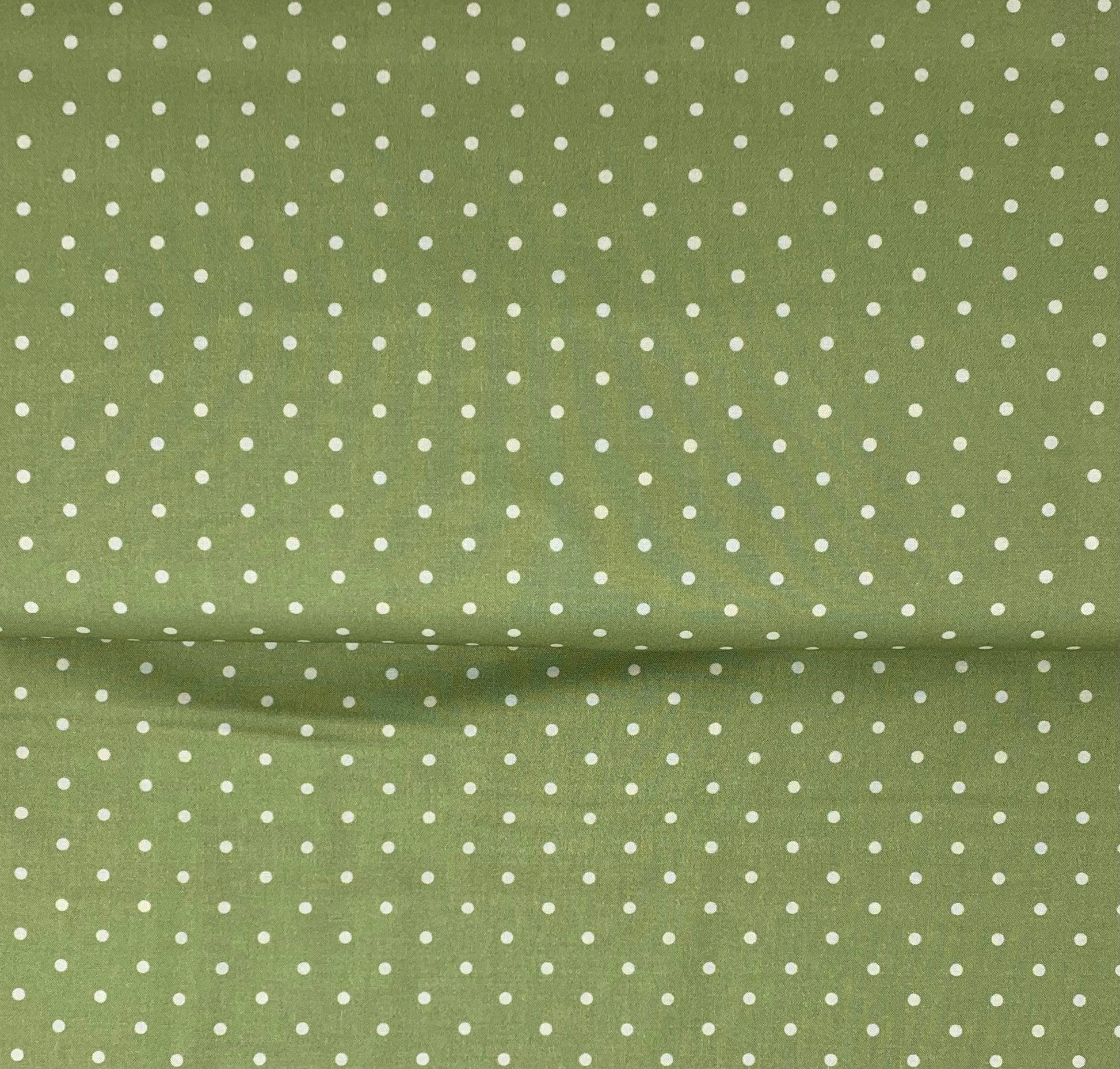 Green White Yardage, Polks Dot, Barefoot Roses Tanya Whelan, TW05-Green