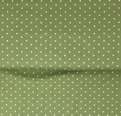 Green White Yardage, Polks Dot, Barefoot Roses Tanya Whelan, TW05-Green