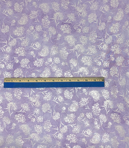 Lilac Shimmery Dandelion with Pearl Essence - Floral Yardage, Shimmering Twilight, Purple, White, Kanvas Collection, Benartex, 12507PB