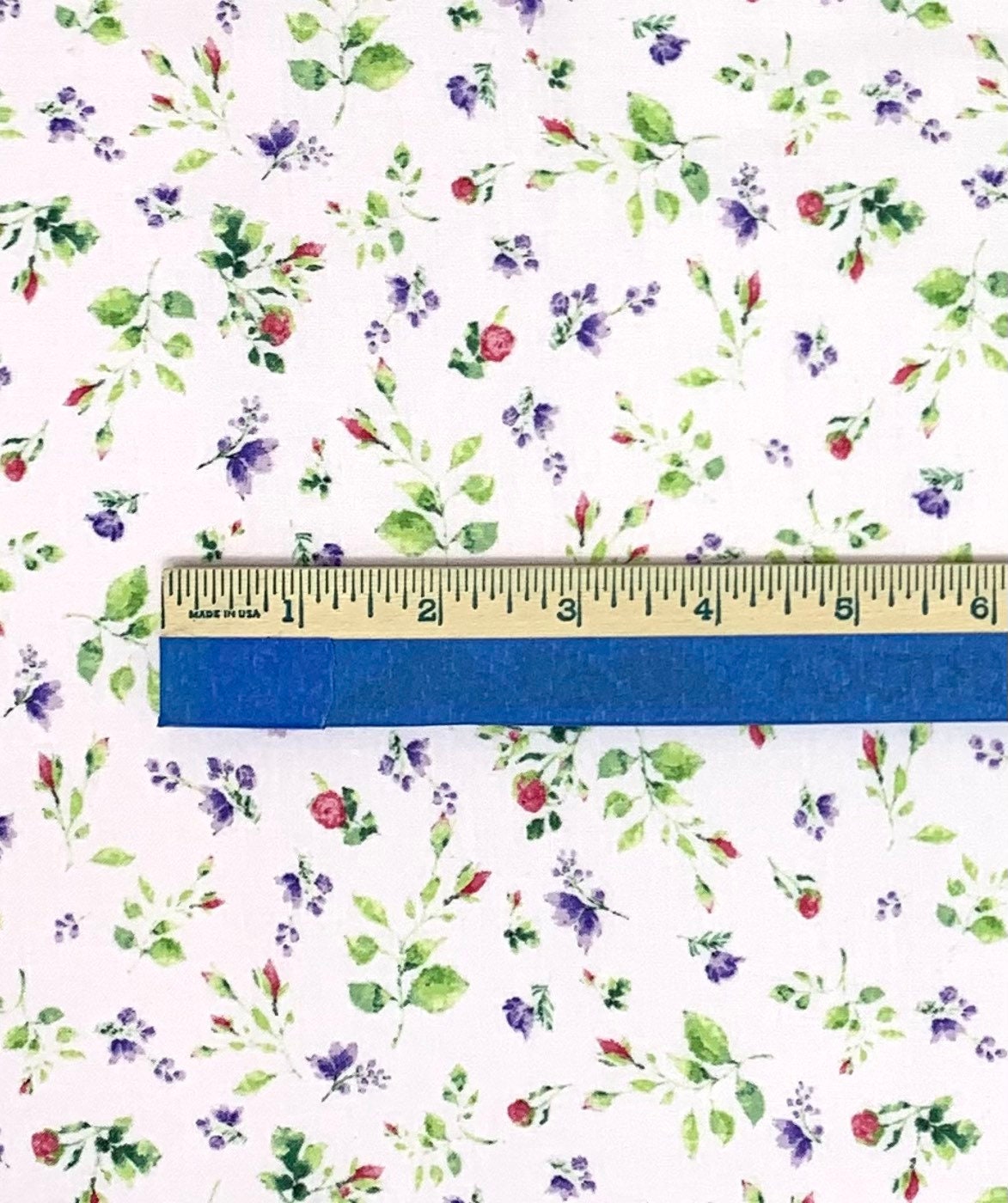 Cherish - Pink Floral Yardage, Light Pink Rosebuds, Purple, Green, Clothworks, Floral Fabric yardage, Y3553-41