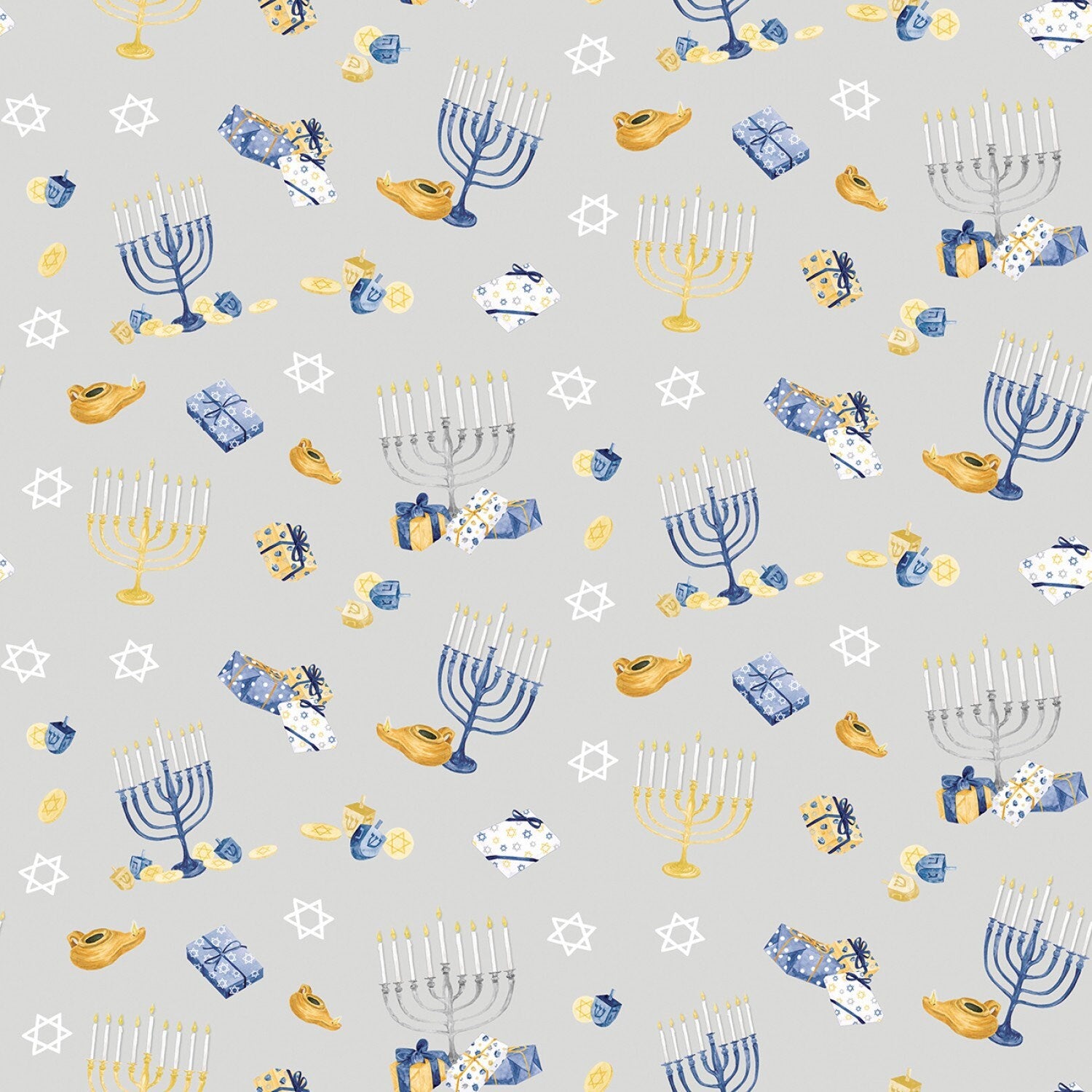 Hanukkah 5 inch Fabric Squares, Charm Pack, Hanukkah Nights, 42 Fabric Squares Total, Riley Blake