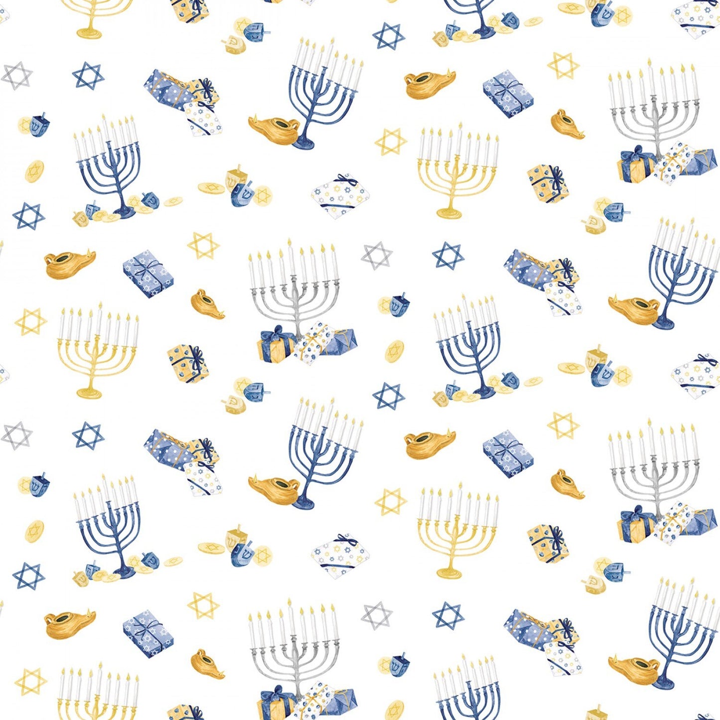 Hanukkah 5 inch Fabric Squares, Charm Pack, Hanukkah Nights, 42 Fabric Squares Total, Riley Blake