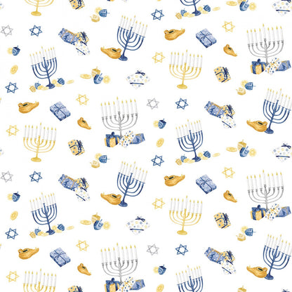 Hanukkah 5 inch Fabric Squares, Charm Pack, Hanukkah Nights, 42 Fabric Squares Total, Riley Blake