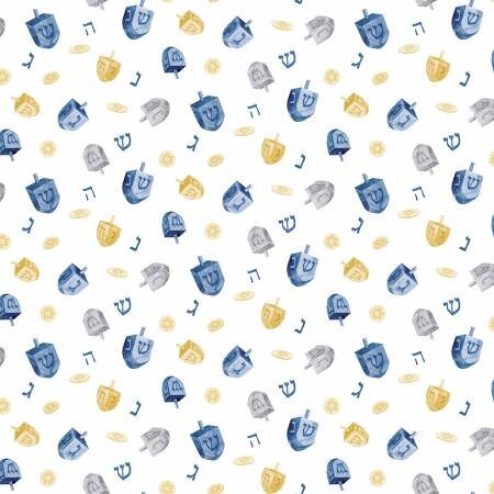 Hanukkah 5 inch Fabric Squares, Charm Pack, Hanukkah Nights, 42 Fabric Squares Total, Riley Blake