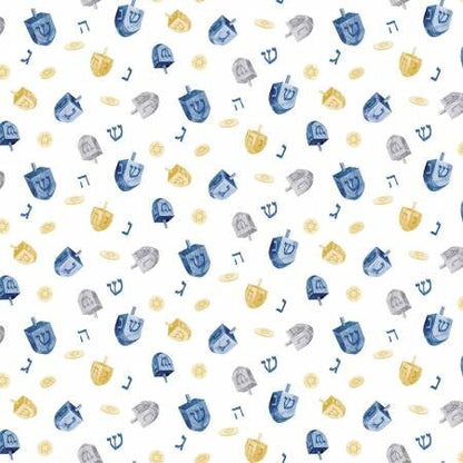 Hanukkah 5 inch Fabric Squares, Charm Pack, Hanukkah Nights, 42 Fabric Squares Total, Riley Blake