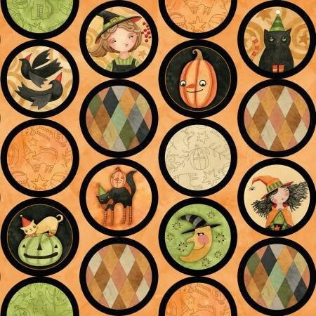 Halloween Orange Yardage, Halloween Whimsy, Riley Blake, Fabric Yardage