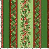 Green Christmas Stripe Yardage, Evergreen Bows, Metallic Holly, Maywood Studio, Fabric Yardage