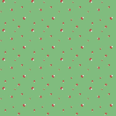 Mushrooms Christmas Green Red Yardage, Pixie Noel 2, Mushrooms, Riley Blake, Fabric Yardage