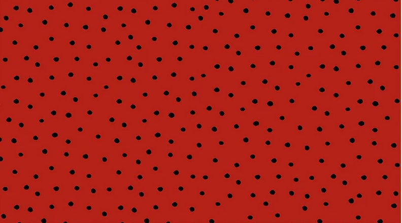 Red Dinky Dots, Loralie Desisgns, Black Polka Dots, Yardage, 691-963