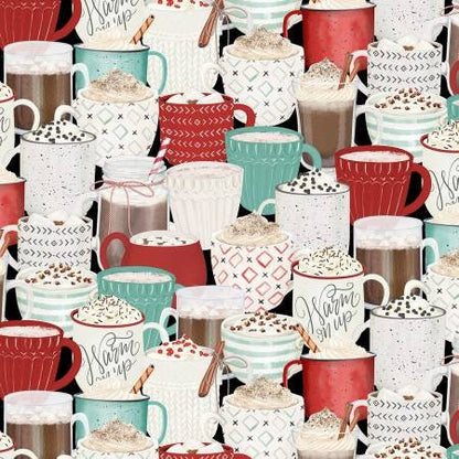 Cocoa Hot Chocolate Fabric Squares, Cocoa Sweet, Wilmington Prints, 5 inches, 42 squares