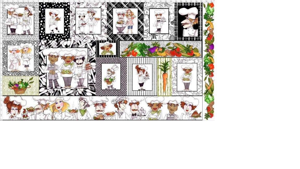 Happy Chefs Fabric Panel, Cooks, Cooking, Loralei Designs, 692620