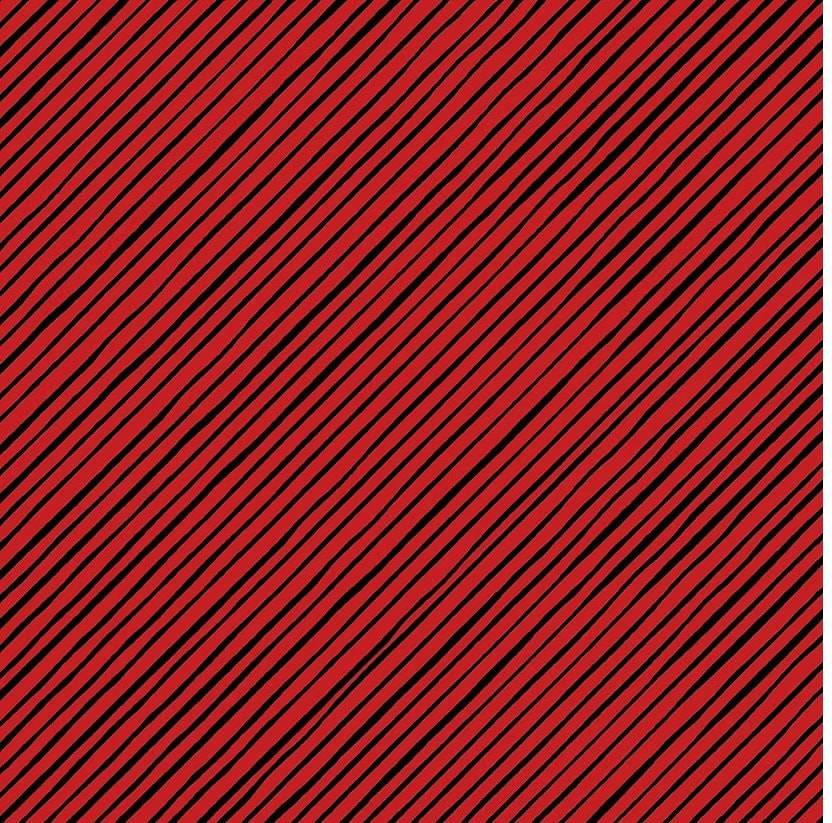 Red Black Bias Stripe, Loralie Desisgns, Quirky Cotton Bias Stripe, Yardage, 692409